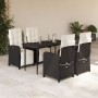 Set de muebles jardín 5 pzas con cojines ratán sintético negro en Conjuntos de jardín | Comprar online en Foru.es