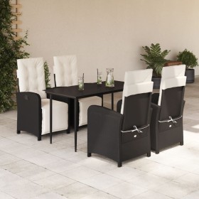 Set de muebles jardín 5 pzas con cojines ratán sintético negro en Conjuntos de jardín | Comprar online en Foru.es