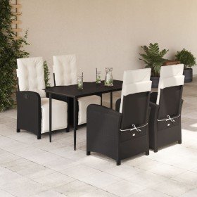 Set de muebles jardín 5 pzas con cojines ratán sintético negro en Conjuntos de jardín | Comprar online en Foru.es