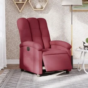 Sillón reclinable eléctrico tela rojo tinto de , Sillones - Ref: Foro24-3204071, Precio: 255,33 €, Descuento: %