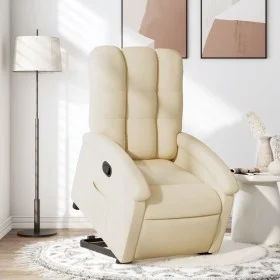 Sillón reclinable elevable de tela color crema de , Sillones - Ref: Foro24-3204101, Precio: 275,48 €, Descuento: %