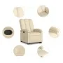 Sillón reclinable elevable de tela color crema de , Sillones - Ref: Foro24-3204101, Precio: 275,48 €, Descuento: %