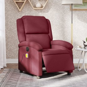 Sillón de masaje reclinable eléctrico tela rojo tinto de , Sillones - Ref: Foro24-3204155, Precio: 266,13 €, Descuento: %