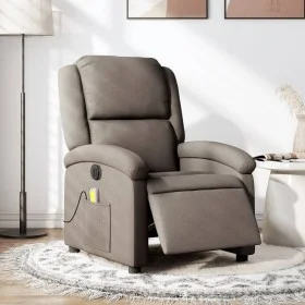 Sillón reclinable de masaje eléctrico tela gris taupe de , Sillones - Ref: Foro24-3204160, Precio: 258,79 €, Descuento: %