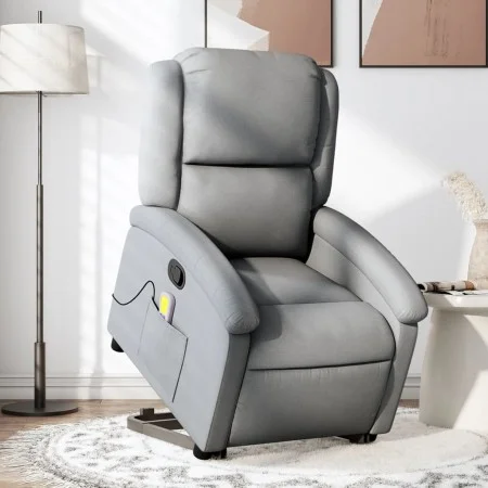 Sillón de masaje reclinable de pie de tela gris claro de , Sillones - Ref: Foro24-3204176, Precio: 293,73 €, Descuento: %