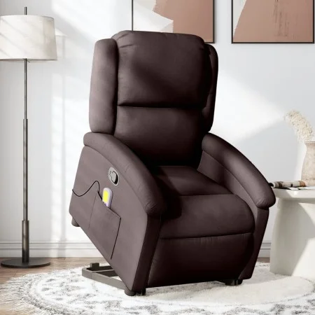 Silla de masaje reclinable de pie de tela marrón oscuro de , Sillones - Ref: Foro24-3204181, Precio: 290,82 €, Descuento: %