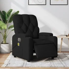 Sillón reclinable de masaje eléctrico tela negro de , Sillones - Ref: Foro24-3204700, Precio: 272,24 €, Descuento: %