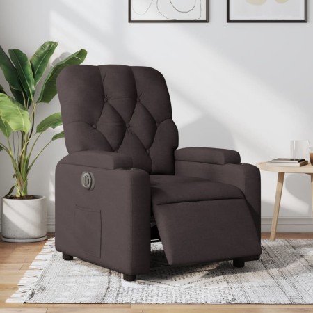 Sillón reclinable eléctrico tela marrón oscuro de , Sillones - Ref: Foro24-3204691, Precio: 237,87 €, Descuento: %