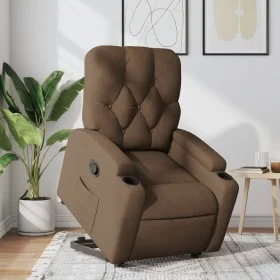 Sillón reclinable elevable de tela marrón de , Sillones - Ref: Foro24-3204714, Precio: 293,88 €, Descuento: %