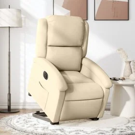Electric reclining and lifting armchair in cream-colored fabric by , Armchairs - Ref: Foro24-3204197, Price: 328,09 €, Discou...