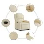 Sillón eléctrico reclinable elevable de tela color crema de , Sillones - Ref: Foro24-3204197, Precio: 328,09 €, Descuento: %