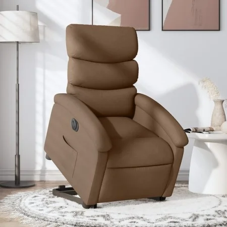 Sillón eléctrico reclinable elevable de tela marrón de , Sillones - Ref: Foro24-3204006, Precio: 323,45 €, Descuento: %