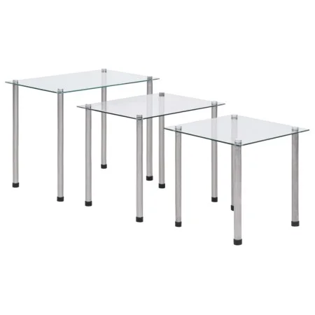 Mesas apilables 3 unidades vidrio templado transparente de vidaXL, Mesas auxiliares - Ref: Foro24-249528, Precio: 46,34 €, De...