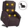 Sillón masaje eléctrico reclinable elevable tela marrón oscuro de , Sillones - Ref: Foro24-3204205, Precio: 341,61 €, Descuen...