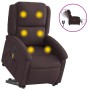 Sillón masaje eléctrico reclinable elevable tela marrón oscuro de , Sillones - Ref: Foro24-3204205, Precio: 320,17 €, Descuen...