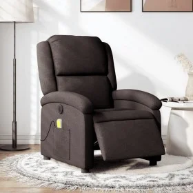 Sillón reclinable de masaje eléctrico tela marrón oscuro de , Sillones - Ref: Foro24-3204157, Precio: 257,88 €, Descuento: %