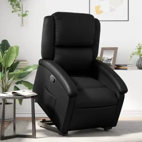 Sillón reclinable elevable cuero artificial negro de , Sillones - Ref: Foro24-3204226, Precio: 280,53 €, Descuento: %