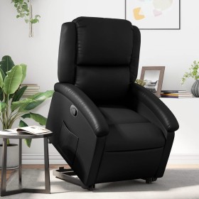 Sillón reclinable elevable cuero artificial negro de , Sillones - Ref: Foro24-3204226, Precio: 298,58 €, Descuento: %