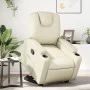Sillón reclinable elevable cuero artificial color crema de , Sillones - Ref: Foro24-3204431, Precio: 302,11 €, Descuento: %