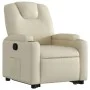 Sillón reclinable elevable cuero artificial color crema de , Sillones - Ref: Foro24-3204431, Precio: 302,11 €, Descuento: %