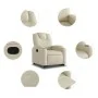 Sillón reclinable elevable cuero artificial color crema de , Sillones - Ref: Foro24-3204431, Precio: 302,11 €, Descuento: %