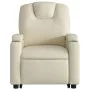 Sillón reclinable elevable cuero artificial color crema de , Sillones - Ref: Foro24-3204431, Precio: 302,11 €, Descuento: %
