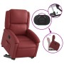 Sillón reclinable elevable cuero artificial rojo tinto de , Sillones - Ref: Foro24-3204230, Precio: 262,50 €, Descuento: %