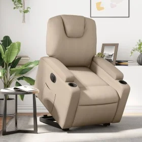 Sillón elevable eléctrico cuero artificial capuchino de , Sillones - Ref: Foro24-3204450, Precio: 348,17 €, Descuento: %