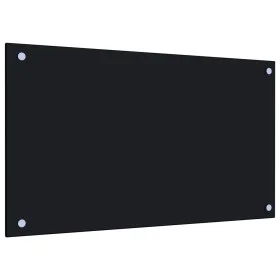 Protección salpicaduras cocina vidrio templado negro 70x40 cm de vidaXL, Herramientas y utensilios de cocina - Ref: Foro24-24...