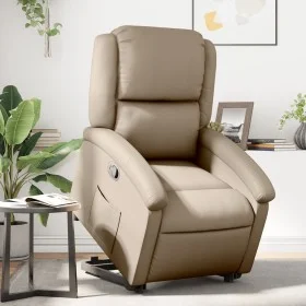 Sillón reclinable elevable cuero artificial color capuchino de , Sillones - Ref: Foro24-3204232, Precio: 308,28 €, Descuento: %