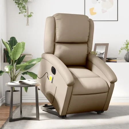 Sillón reclinable de masaje eléctrico cuero sintético capuchino de , Sillones - Ref: Foro24-3204253, Precio: 347,68 €, Descue...
