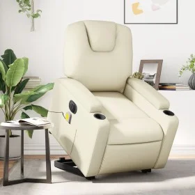Sillón de masaje elevable eléctrico cuero sintético crema de , Sillones - Ref: Foro24-3204452, Precio: 368,05 €, Descuento: %