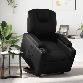 Sillón reclinable y elevable eléctrico cuero sintético negro de , Sillones - Ref: Foro24-3204444, Precio: 342,78 €, Descuento: %