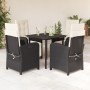 Set de muebles jardín 5 pzas con cojines ratán sintético negro en Conjuntos de jardín | Comprar online en Foru.es