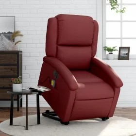 Electric lift massage armchair in artificial red wine leather by , Armchairs - Ref: Foro24-3204251, Price: 348,21 €, Discount: %