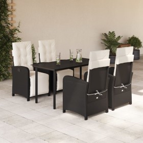 Set de muebles jardín 5 pzas con cojines ratán sintético negro en Conjuntos de jardín | Comprar online en Foru.es