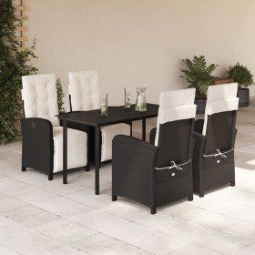 Set de muebles jardín 5 pzas con cojines ratán sintético negro en Conjuntos de jardín | Comprar online en Foru.es
