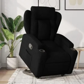 Sillón reclinable elevable tela negro de , Sillones - Ref: Foro24-3204484, Precio: 299,48 €, Descuento: %