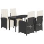 Set de muebles jardín 5 pzas con cojines ratán sintético negro en Conjuntos de jardín | Comprar online en Foru.es