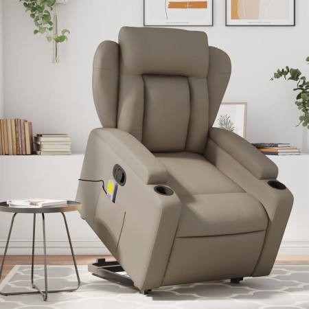Sillón reclinable masaje pie cuero artificial color capuchino de , Sillones - Ref: Foro24-3204557, Precio: 308,47 €, Descuent...