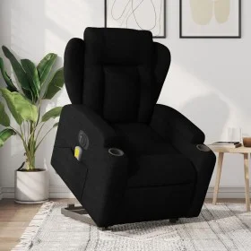 Sillón de masaje eléctrico reclinable elevable tela negro de , Sillones - Ref: Foro24-3204520, Precio: 368,58 €, Descuento: %