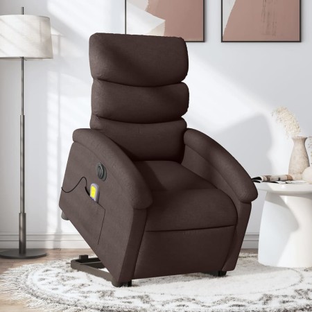 Sillón masaje eléctrico reclinable elevable tela marrón oscuro de , Sillones - Ref: Foro24-3204019, Precio: 340,68 €, Descuen...