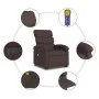 Sillón masaje eléctrico reclinable elevable tela marrón oscuro de , Sillones - Ref: Foro24-3204019, Precio: 371,25 €, Descuen...