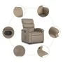 Sillón reclinable elevable cuero artificial color capuchino de , Sillones - Ref: Foro24-3204046, Precio: 279,59 €, Descuento: %