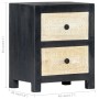 Mesita de noche tallada madera maciza de mango gris 40x30x50 cm de vidaXL, Mesitas de noche - Ref: Foro24-282722, Precio: 112...