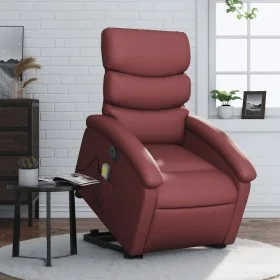 Sillón de masaje elevable eléctrico cuero artificial rojo tinto de , Sillones - Ref: Foro24-3204065, Precio: 330,38 €, Descue...