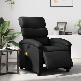 Sillón de masaje reclinable eléctrico cuero sintético negro de , Sillones - Ref: Foro24-3204033, Precio: 253,34 €, Descuento: %