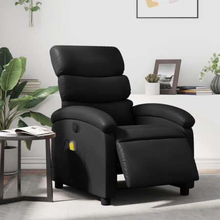 Sillón de masaje reclinable eléctrico cuero sintético negro de , Sillones - Ref: Foro24-3204033, Precio: 250,63 €, Descuento: %