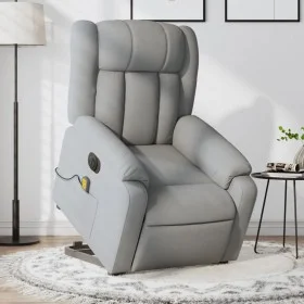 Light gray fabric electric reclining and lifting massage chair by , Armchairs - Ref: Foro24-3205352, Price: 355,79 €, Discoun...