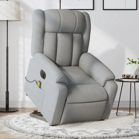 Light gray fabric electric reclining and lifting massage chair by , Armchairs - Ref: Foro24-3205352, Price: 355,79 €, Discoun...